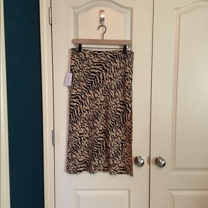 Good American Zebra Bias Midi Pencil Skirt Size 3/L